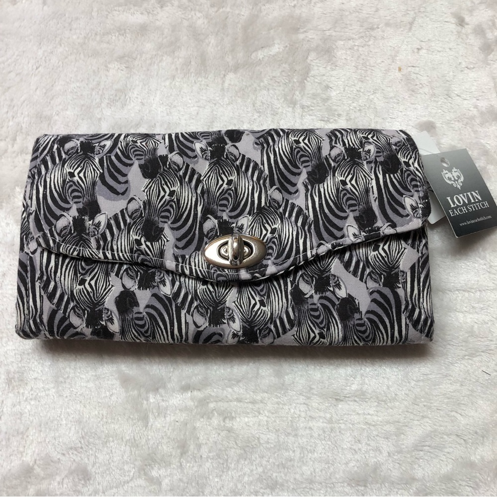 NWT Lovin' Each Stitch Zebra Cloth Wallet